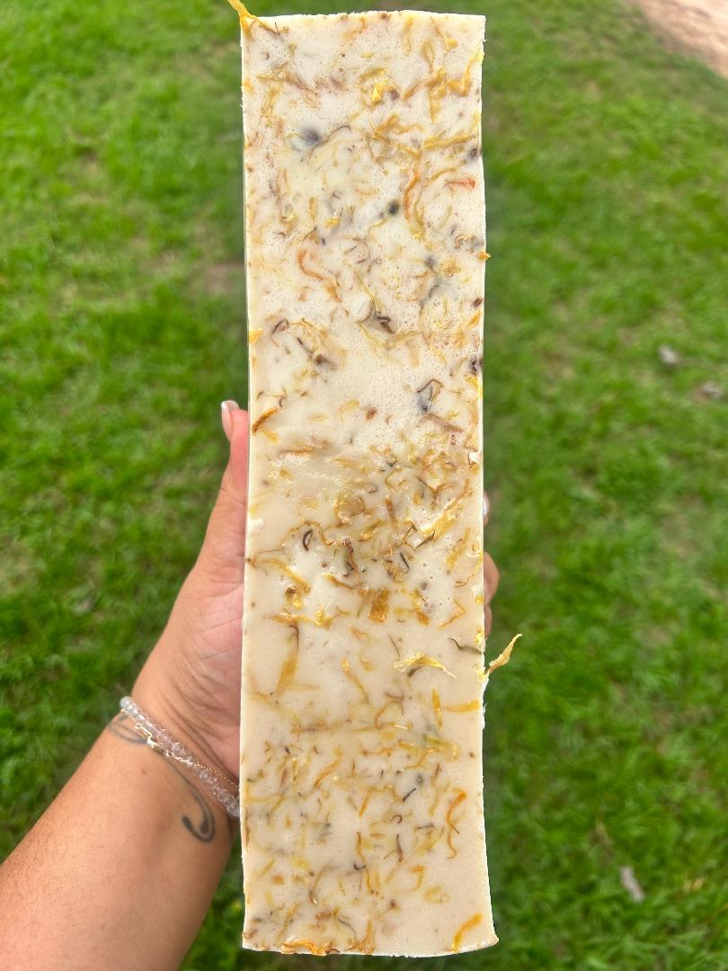 Down Below Soap- Marshmellow Root, Slippery Elm Bark, Apple Cider Vinger, Tea tree and Calendula