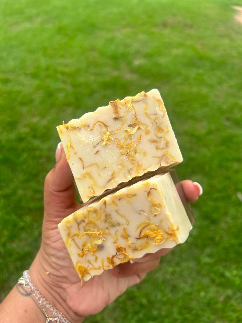Down Below Soap- Marshmellow Root, Slippery Elm Bark, Apple Cider Vinger, Tea tree and Calendula