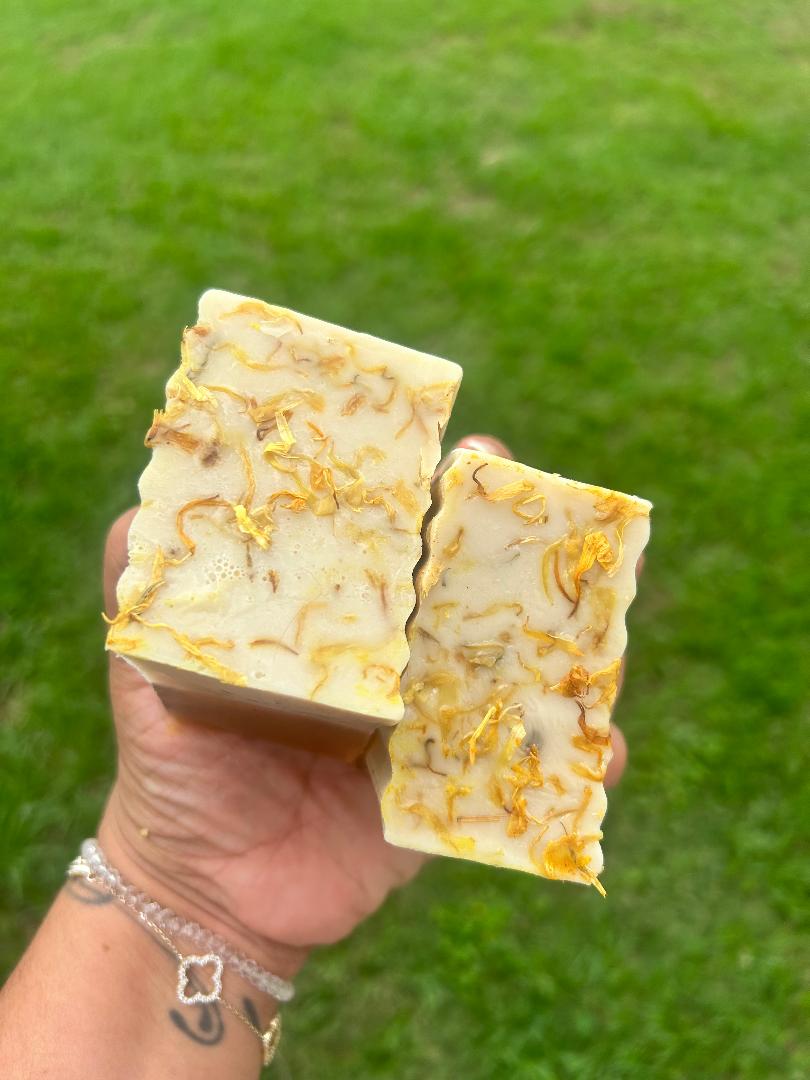 Down Below Soap- Marshmellow Root, Slippery Elm Bark, Apple Cider Vinger, Tea tree and Calendula