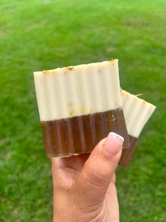 Down Below Soap- Marshmellow Root, Slippery Elm Bark, Apple Cider Vinger, Tea tree and Calendula
